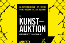 Plakat zur Kunstauktion 2026 von Amnesty International Bochum